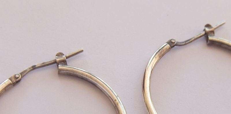 SUPER DEAL !! 3 VARIOUS SIZE TUBE HOOP STERLING SILVER EARRINGS WITH HINGED "PINS" ...QUALITY LOT !!