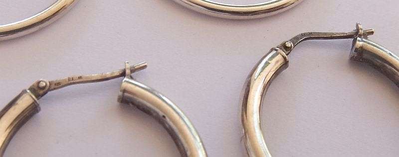 SUPER DEAL !! 3 VARIOUS SIZE TUBE HOOP STERLING SILVER EARRINGS WITH HINGED "PINS" ...QUALITY LOT !!