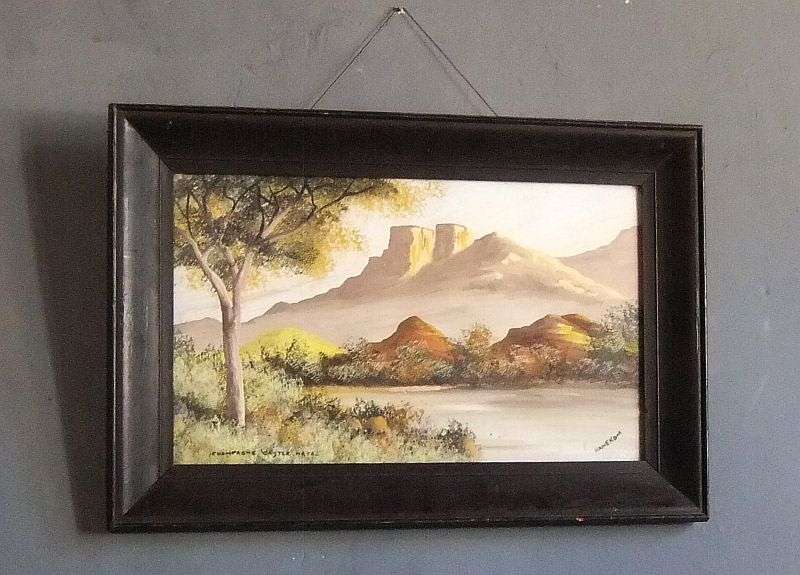 AN OLD ORIGINAL WATERCOLOR DEPICTING A FAMOUS NATAL LOCATION SIGNED BY THE ARTIST "HANEKOM" ... WOW