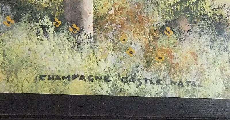 AN OLD ORIGINAL WATERCOLOR DEPICTING A FAMOUS NATAL LOCATION SIGNED BY THE ARTIST "HANEKOM" ... WOW