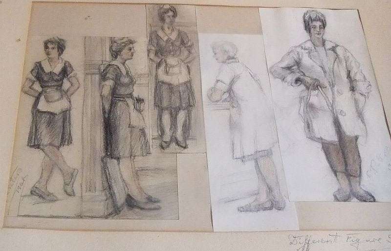 WOW !! AN INTRIGUING VINTAGE 1960`S FIGURAL STUDY IN PENCIL SIGNED BY THE ARTIST E.PETERS !!