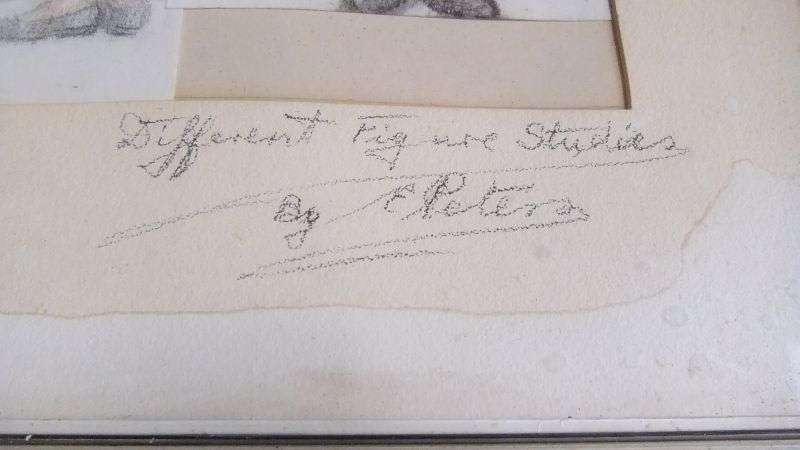 WOW !! AN INTRIGUING VINTAGE 1960`S FIGURAL STUDY IN PENCIL SIGNED BY THE ARTIST E.PETERS !!