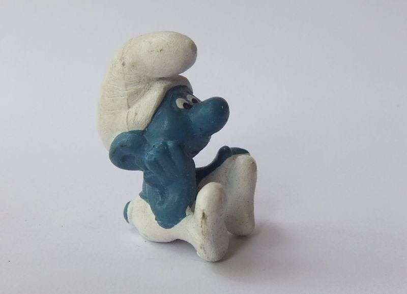 VINTAGE " SURPRISED " SMURF !! ORIGINAL "PEYO" MADE IN WEST GERMANY !! FREE COMBINING !!