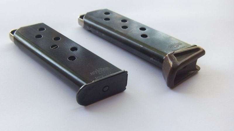 TOTALLY COOL !! TWO ORIGINAL WALTER PPK 7.65 PISTOL MAGAZINES ...MADE IN FRANCE !!  BID FOR BOTH !!