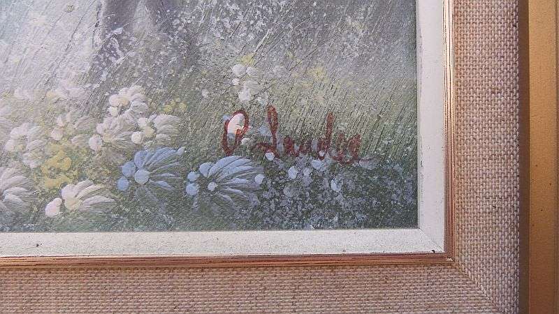 WOW !! A VERY CHARMING PAIR OF ORIGINAL OIL ON BOARD PAINTINGS DEPICTING YOUNG CHILDREN AT THE LAKE