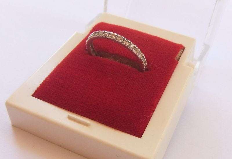 AN ELEGANT SOLID STERLING SILVER HALF ETERNITY RING TO ACCENTUATE YOUR OTHER BEAUTIFUL PIECES !!