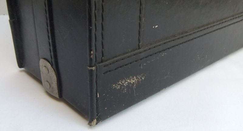 A VERY USEFUL VINTAGE GENUINE LEATHER DOCTORS BRIEFCASE WITH " HIDDEN " COMPARTMENT ...SO COOL !!