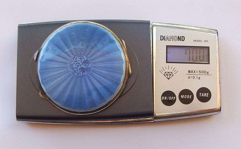 WOW !! A BEAUTIFUL RARE ANTIQUE ENAMELED HALLMARKED SILVER COMPACT IN EXCELLENT CONDITION !! STUNNER