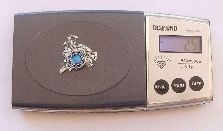 SUPER RARE !! VINTAGE FRENCH ENAMEL ON STERLING SILVER "MADONNA" PENDANT + STERLING SILVER NECKLACE