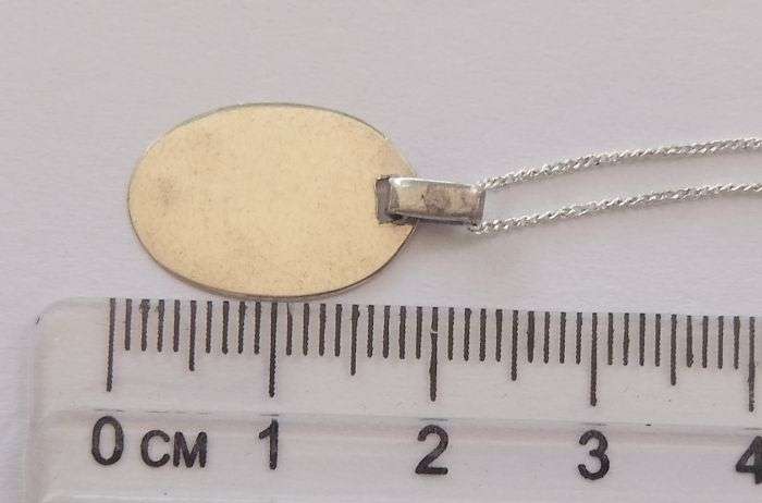 GREAT GIFT !! A BLANK STERLING SILVER DISC PENDANT PLUS A STERLING SILVER NECKLACE !! R1 START !!