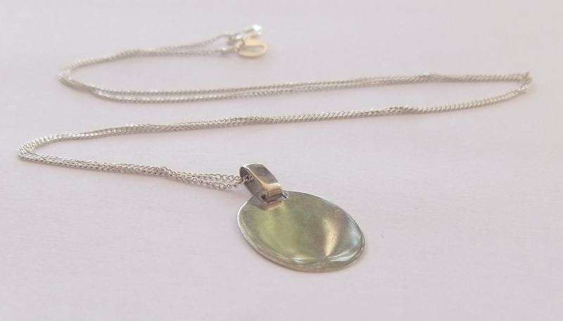 GREAT GIFT !! A BLANK STERLING SILVER DISC PENDANT PLUS A STERLING SILVER NECKLACE !! R1 START !!