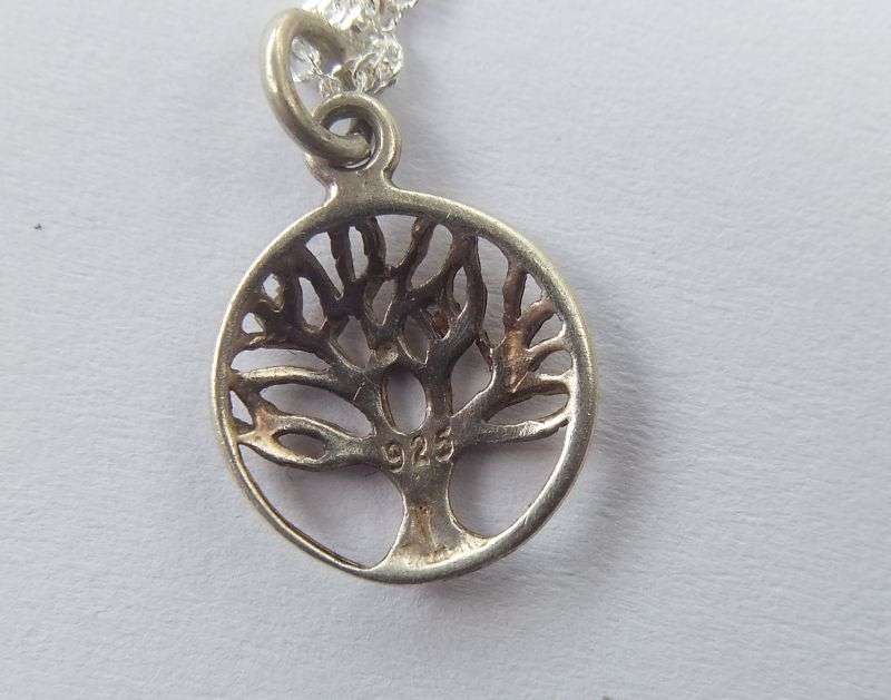 WHAT MORE !! A STERLING SILVER NECKLACE WITH TREE OF LIFE , AN ETERNITY RING PLUS SILVER EARRINGS !!