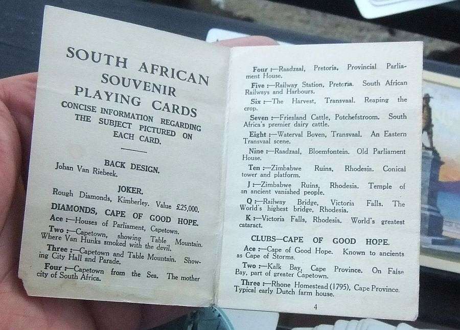 OH WOW !! SUPER SUPER RARE !! EARLY 1900`S "SARH" SOUVENIR PLAYING CARDS WITH SA SCENES !! WOW !!