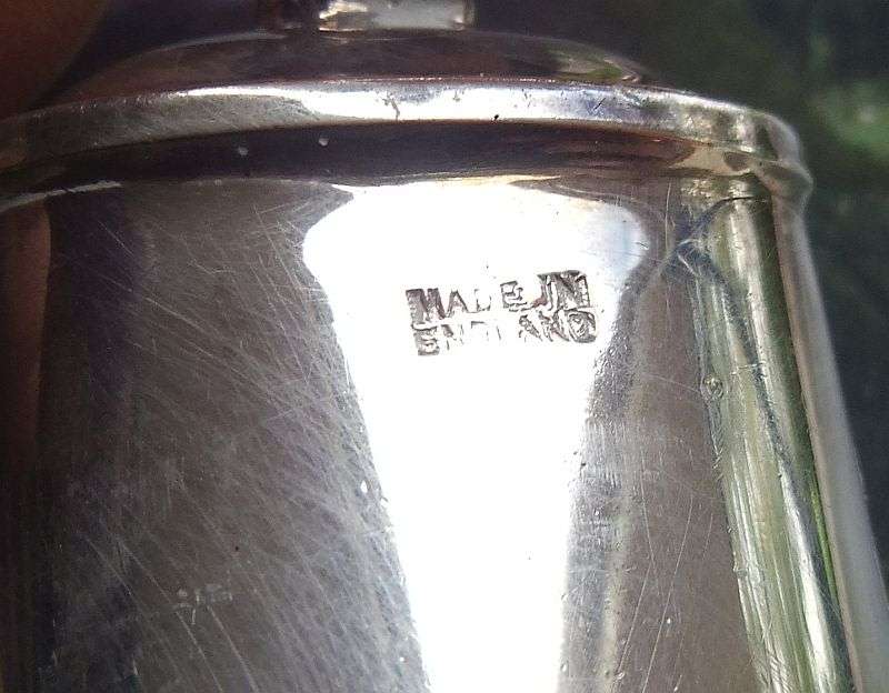 SWEET !! A QUAINT ANTIQUE SILVER PLATE ""COAL SHUTTLE"" SALT OR SUGAR CELLAR WITH ORIGINAL SCOOP !!