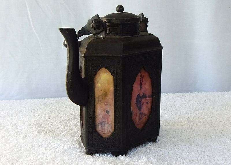 WOW ! A RARE AND INTRICATELY DETAILED OLD CHINESE BRONZE METAL TEAPOT / KETTLE ...STAMPED ON BASE !!