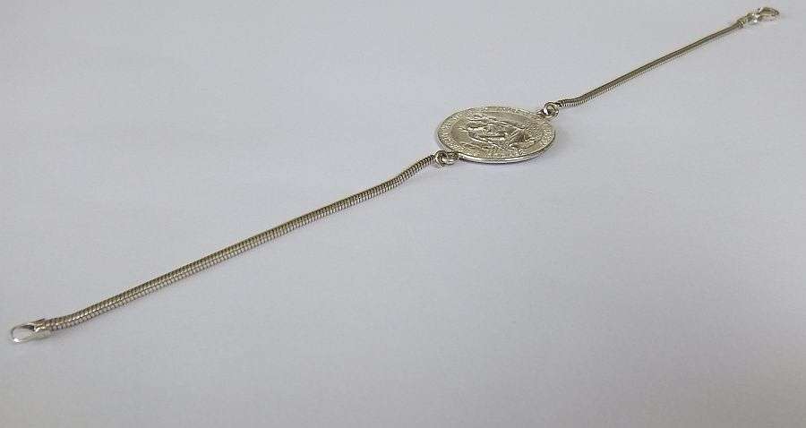 WOW !! VINTAGE SOUTH AFRICAN SILVERSMITH !! A QUALITY SOLID STERLING SILVER ST CHRISTOPHER BRACELET