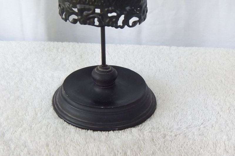 A RATHER QUAINT VINTAGE LOOK METAL DRESS AND 4 "ARM" JEWELRY HANGER / RING DISH STAND !! SWEET !!