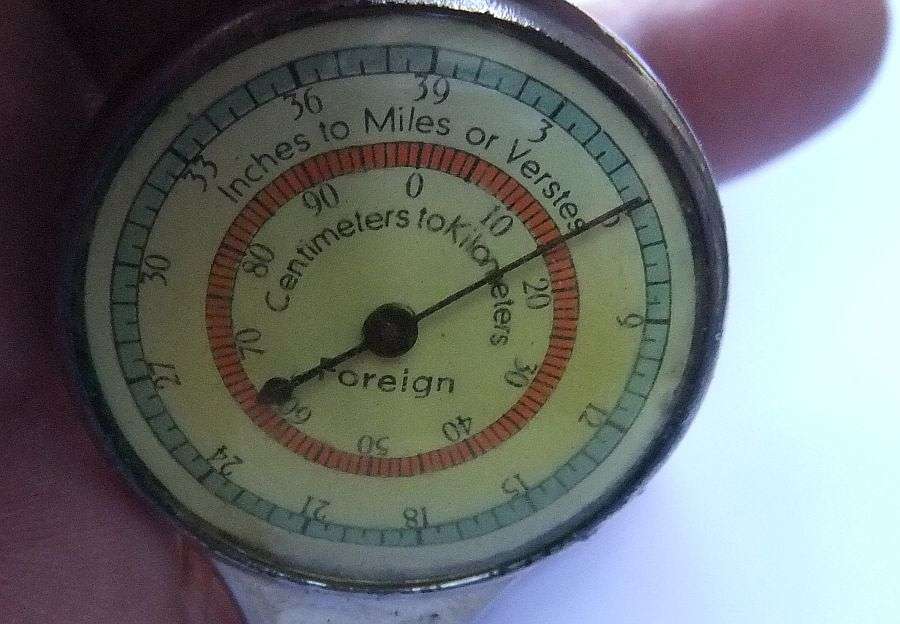 AN INTERESTING VINTAGE GERMAN MADE MAP MEASURING WHEEL WITH ORIGINAL HOLDER !! WORKS !!