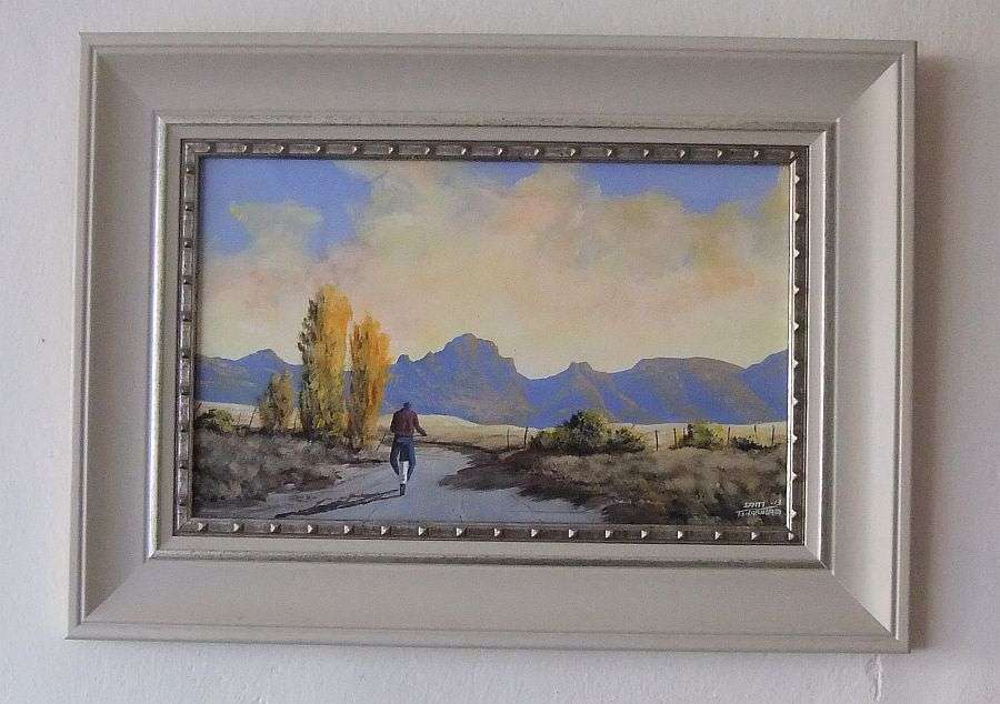 AN ABSOLUTELY MAGNIFICENT ORIGINAL ARTWORK BY SA ARTIST SAM THSABALALA !! OIL ON BOARD !! WOW !!