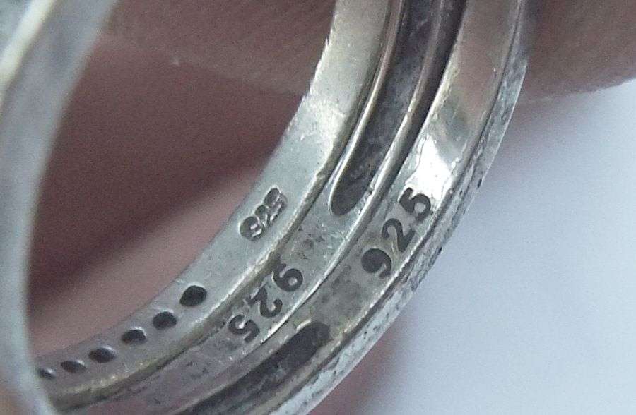 WOW !! THREE FABULOUS ""HALF ETERNITY"" SOLID STERLING SILVER RINGS TO ACCENTUATE YOUR COLLECTION !!