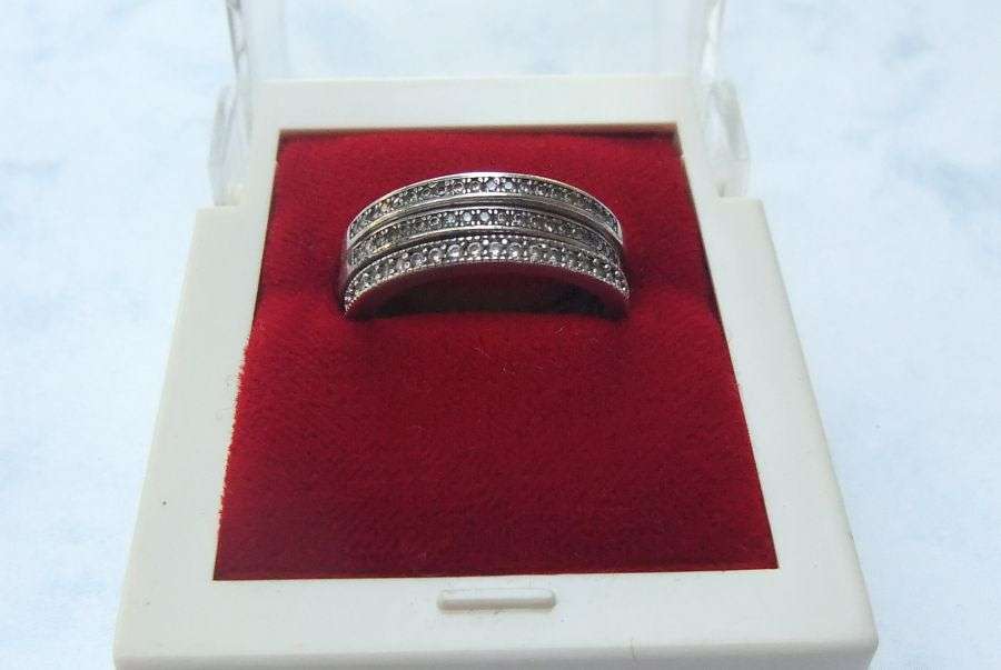 WOW !! THREE FABULOUS ""HALF ETERNITY"" SOLID STERLING SILVER RINGS TO ACCENTUATE YOUR COLLECTION !!