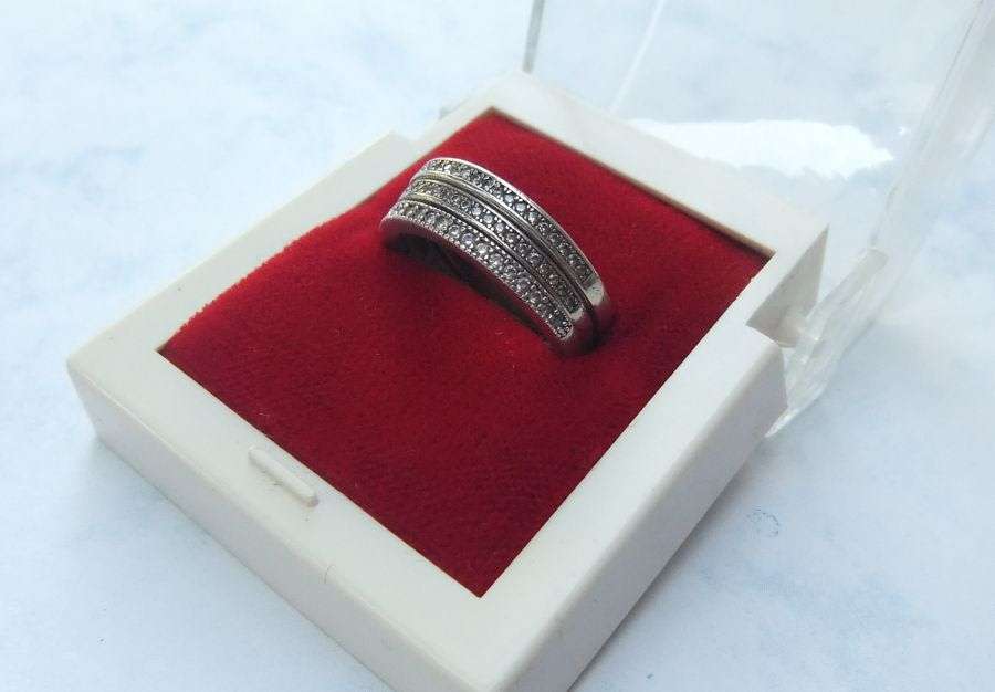 WOW !! THREE FABULOUS ""HALF ETERNITY"" SOLID STERLING SILVER RINGS TO ACCENTUATE YOUR COLLECTION !!