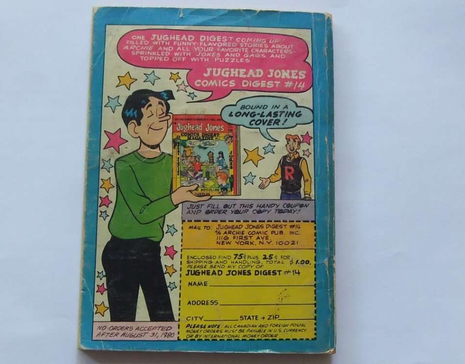 AUGUST 1980 VINTAGE COMICS DIGEST "" ARCHIE ANDREWS ""  NO 15 !! FREE COMBINING !!