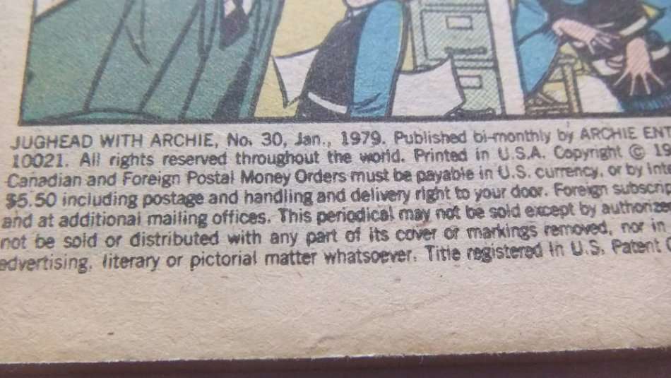 JANUARY 1979 VINTAGE COMICS DIGEST "" JUGHEAD WITH ARCHIE ""  NO 30 !! FREE COMBINING !!