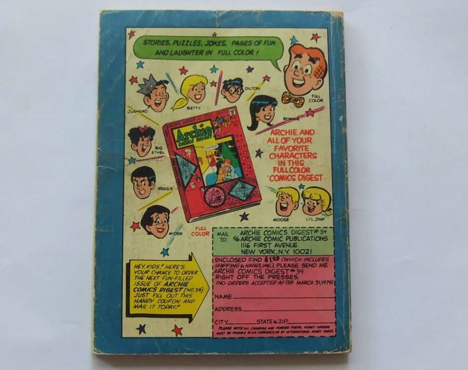 JANUARY 1979 VINTAGE COMICS DIGEST "" JUGHEAD WITH ARCHIE ""  NO 30 !! FREE COMBINING !!