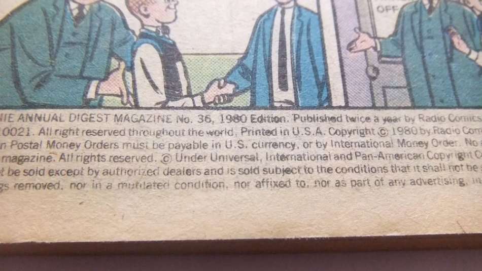 1980 EDITION !!  VINTAGE COMICS DIGEST "" ARCHIE ""  NO 36 !! FREE COMBINING !!