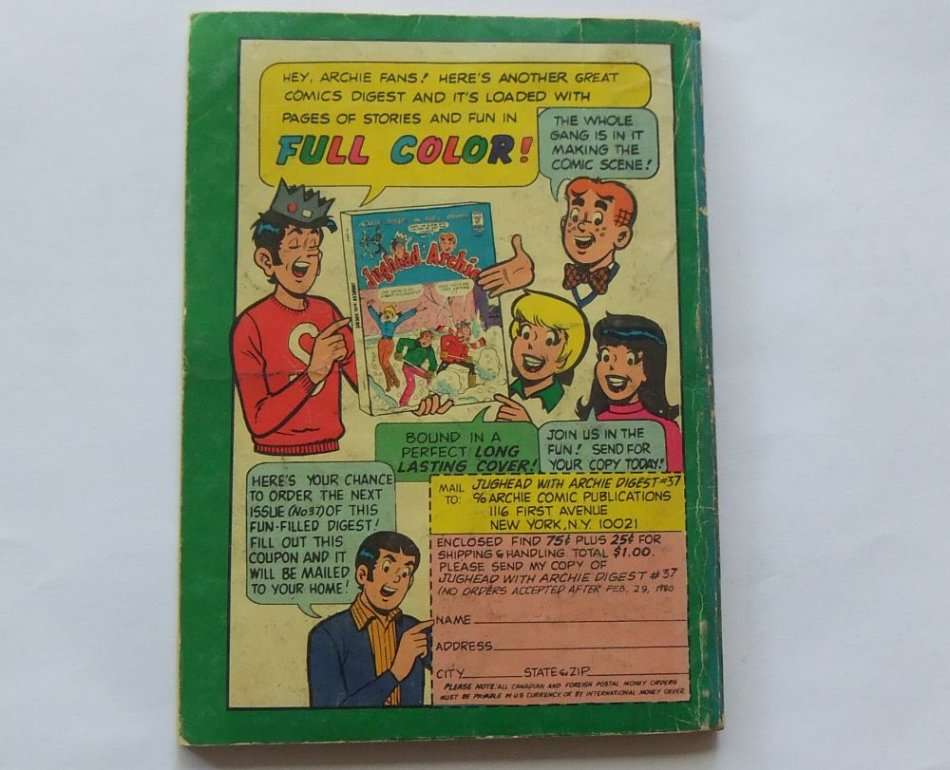 FEBRUARY 1980 VINTAGE COMICS DIGEST "" ARCHIE ""  NO 40 !! FREE COMBINING !!