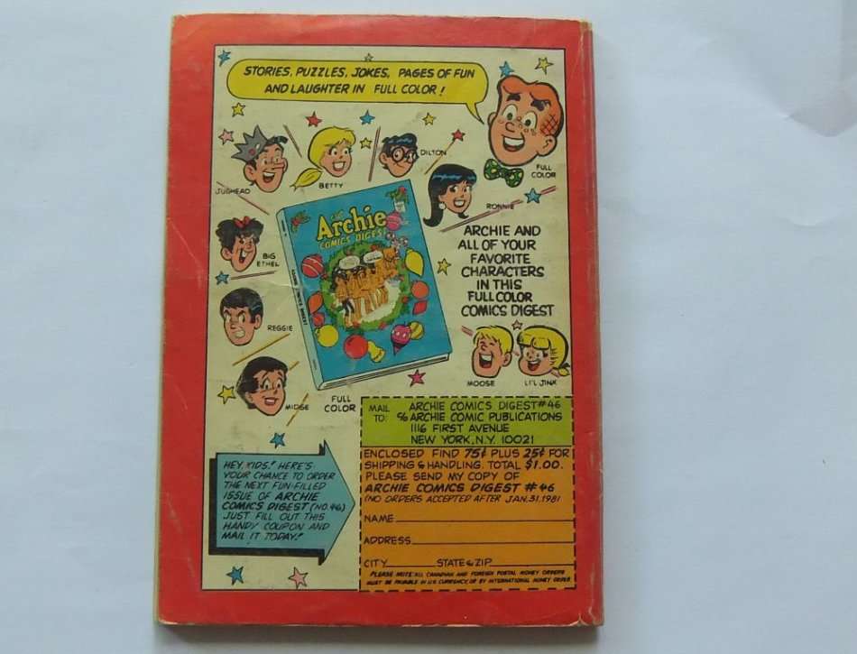 JANUARY 1981 VINTAGE COMICS DIGEST "" JUGHEAD WITH ARCHIE ""  NO 42 !! FREE COMBINING !!