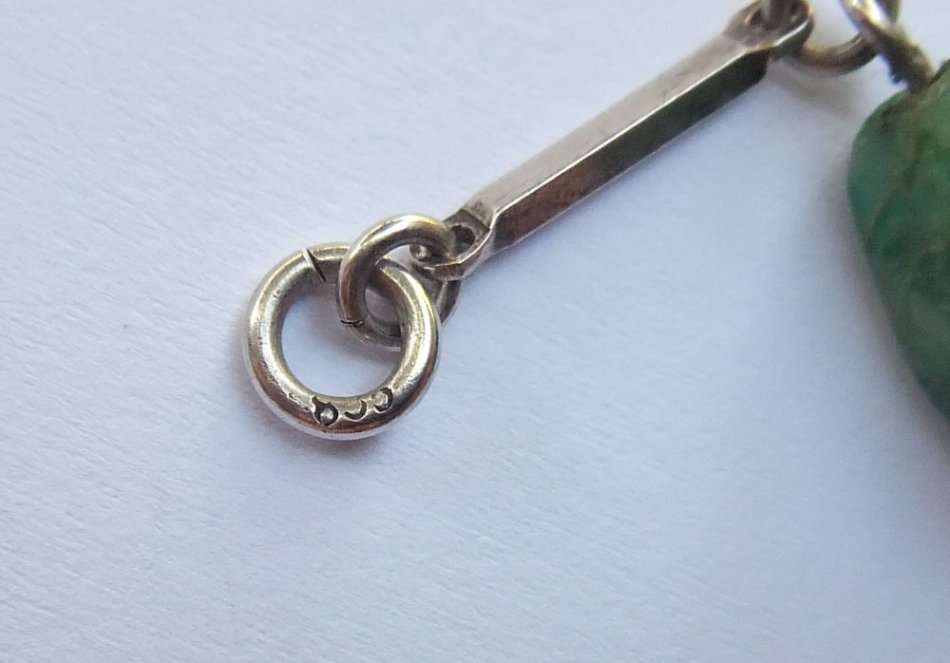 RARE FIND !! A VINTAGE CONTINENTAL SILVER ( 835 ) AND POLISHED GEMSTONES BRACELET !! FROM DAYS GONE