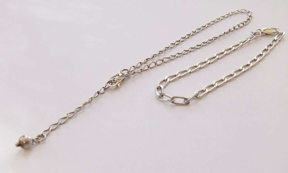 SWEET DEAL !! TWO STERLING SILVER BRACELETS !! ONE CAN BE EXTENDED AS AN ANKLET !! BID FOR BOTH !!
