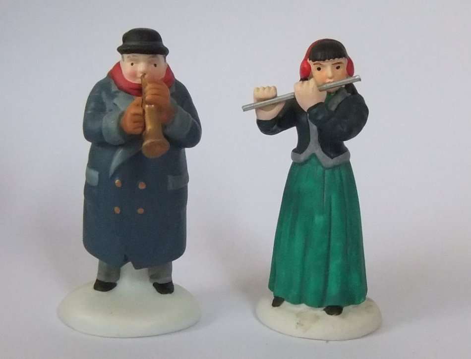 2 RARE VINTAGE H.V SERIES DEPARTMENT56 DESIGN HAND PAINTED PORCELAIN FIGURES MADE IN TAIWAN !! WOW