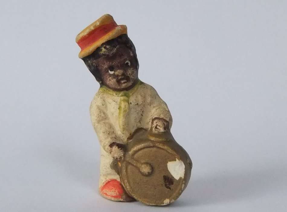 AN OLD BISQUE TYPE LITTLE DRUMMER BOY !! LUCKY DIGGING FIND ... CONDITION AS PER PICS ...CUTE !!