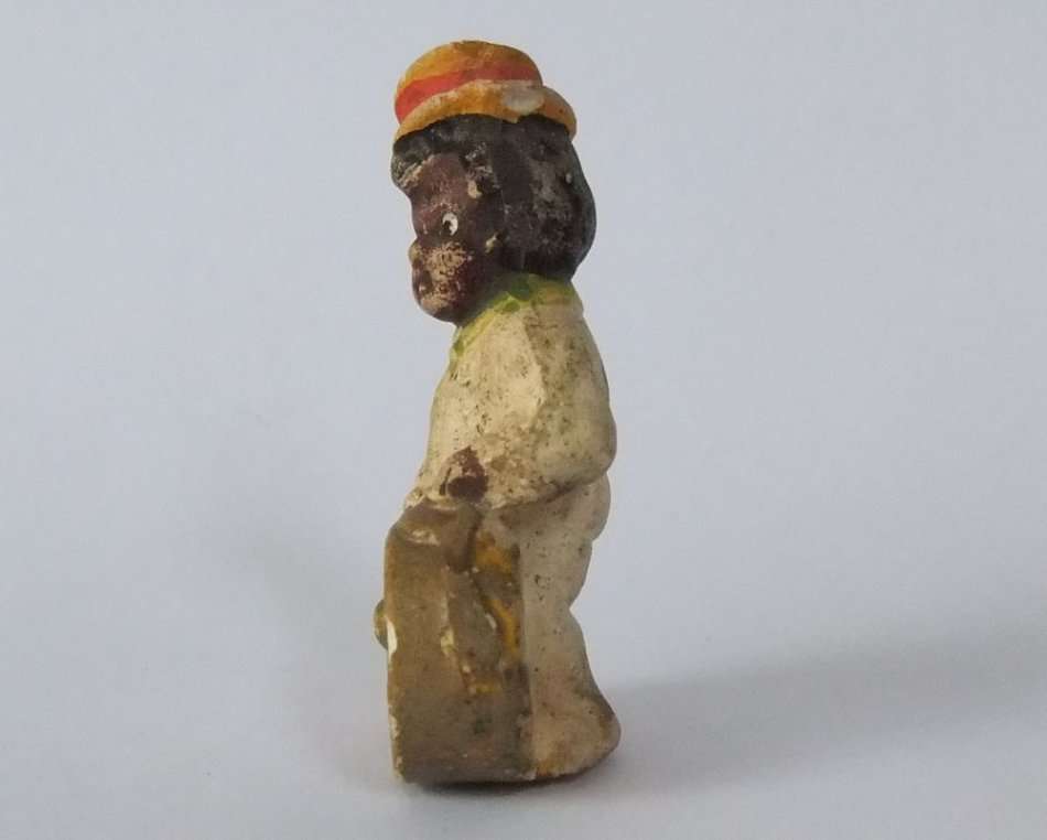 AN OLD BISQUE TYPE LITTLE DRUMMER BOY !! LUCKY DIGGING FIND ... CONDITION AS PER PICS ...CUTE !!