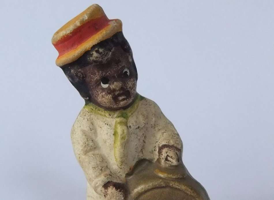 AN OLD BISQUE TYPE LITTLE DRUMMER BOY !! LUCKY DIGGING FIND ... CONDITION AS PER PICS ...CUTE !!