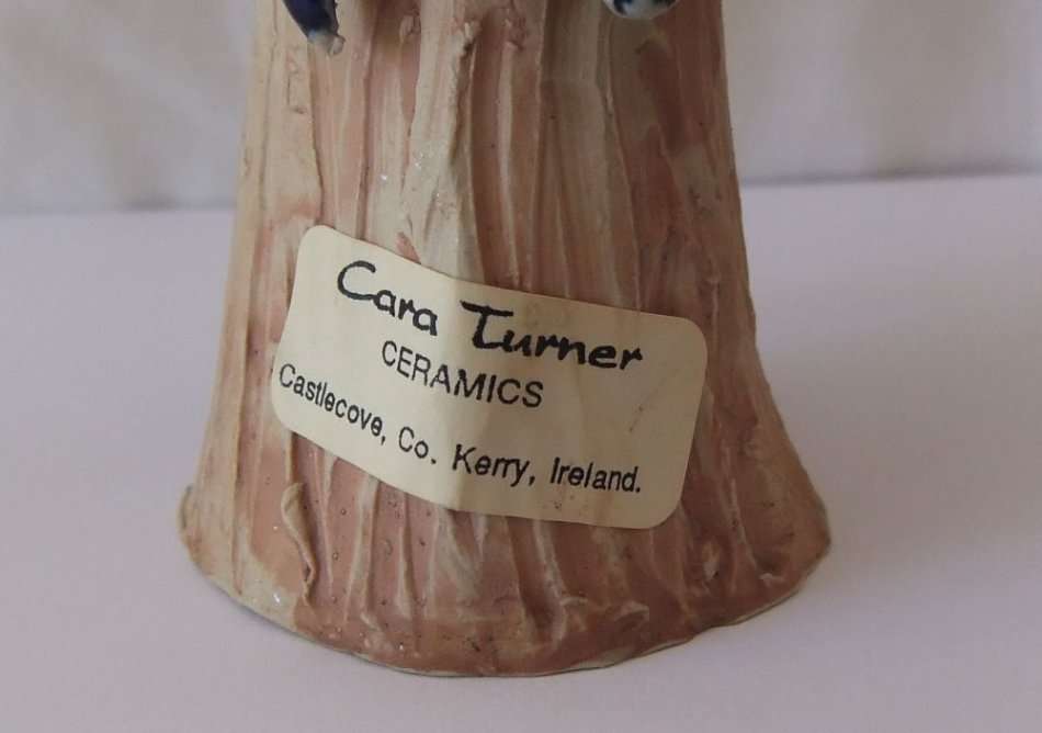WOW !! A CHARMING VINTAGE SIGNED HAND PAINTED FAIRY MAN SCULPTURE BY CARA TURNER OF IRELAND !!