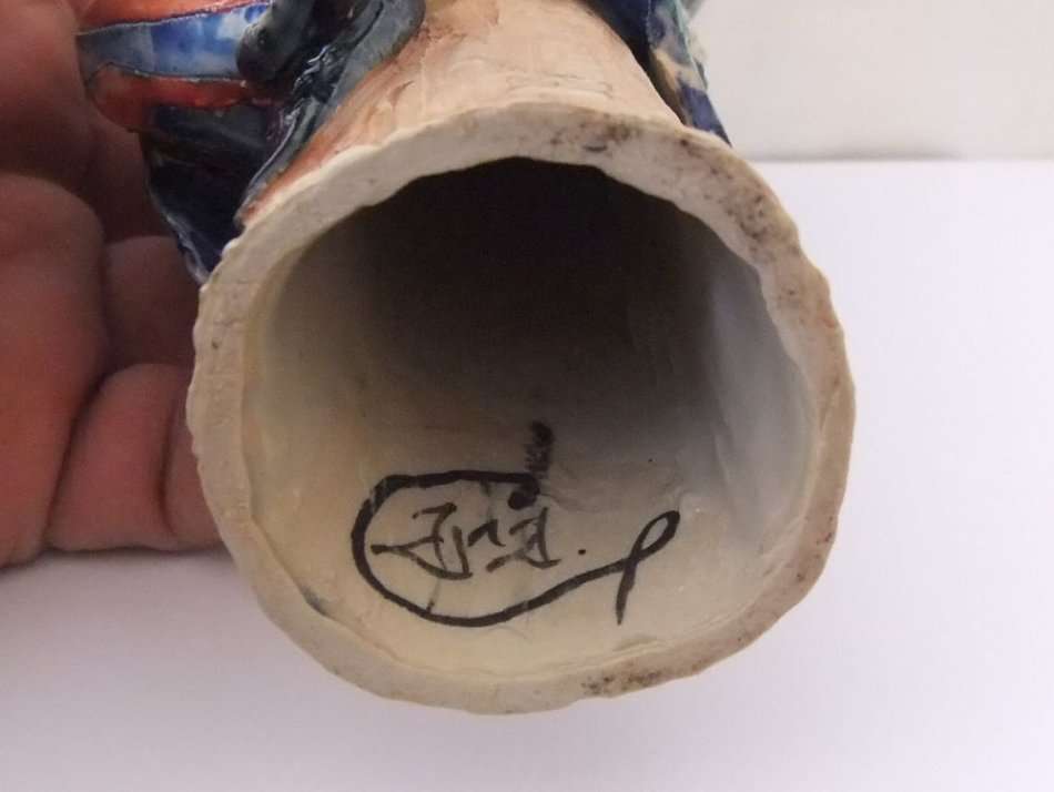 WOW !! A CHARMING VINTAGE SIGNED HAND PAINTED FAIRY MAN SCULPTURE BY CARA TURNER OF IRELAND !!