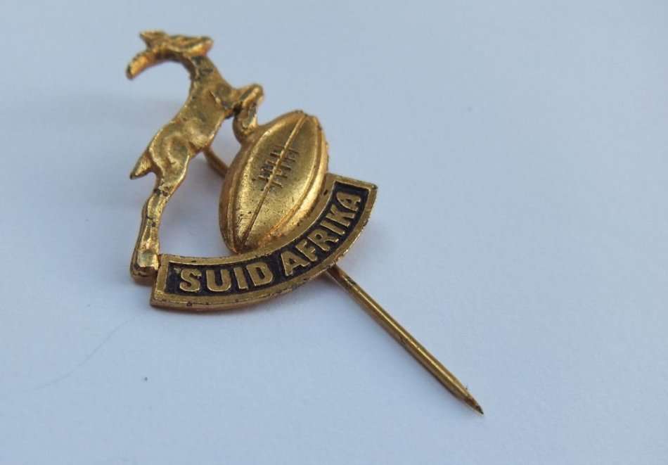 A vintage SA Rugby touring lapel pin - Afrikaans