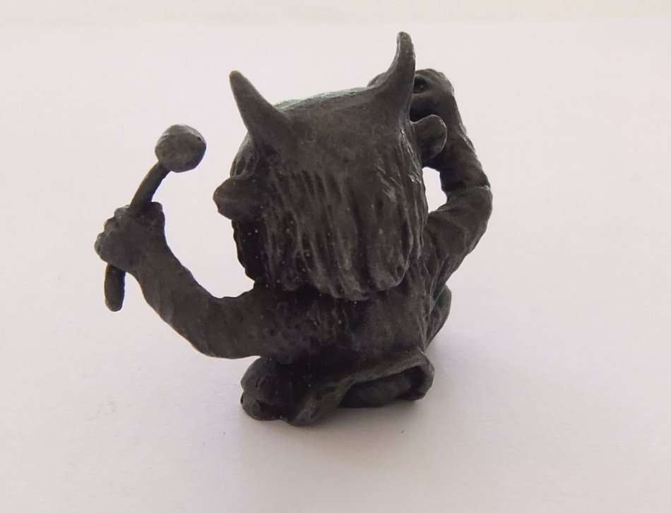 VINTAGE SOLID PEWTER MUSICAL DEVIL FIGURE