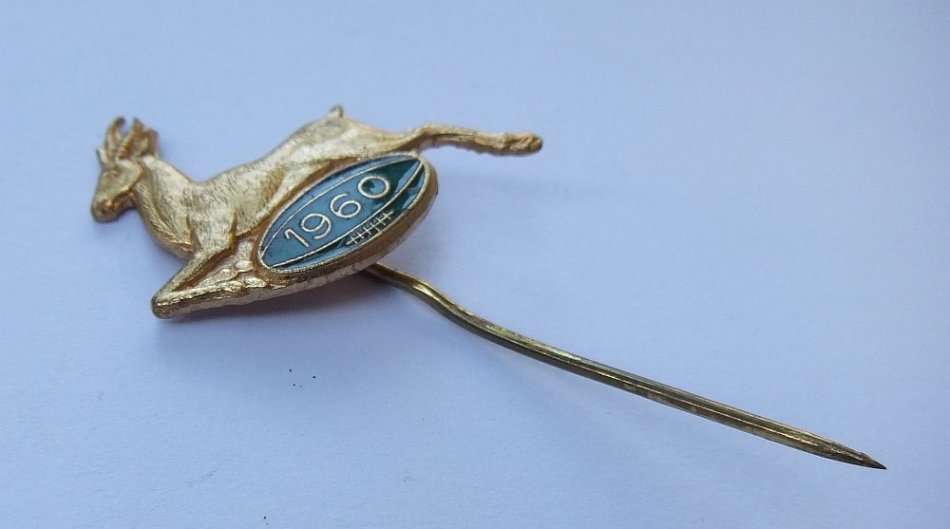 1960 SOUTH AFRICA SPRINGBOK TOURING LAPEL PIN
