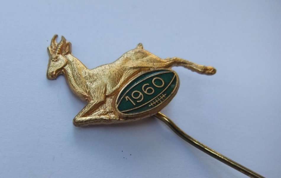 1960 SOUTH AFRICA SPRINGBOK TOURING LAPEL PIN