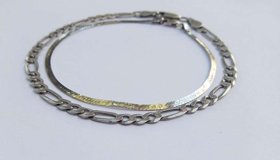 FOR HIM AND HER !! TWO STERLING SILVER BRACELETS !! FULLY TESTED !! BID FOR BOTH !!