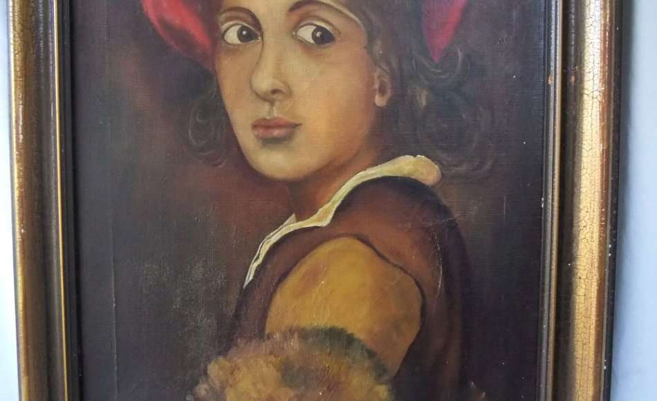 WOW !! A MAGNIFICENT ANTIQUE ORIGINAL OIL ON CANVAS SIGNED BY THE ARTIST D.DINGLE DATED 76...1876 !!