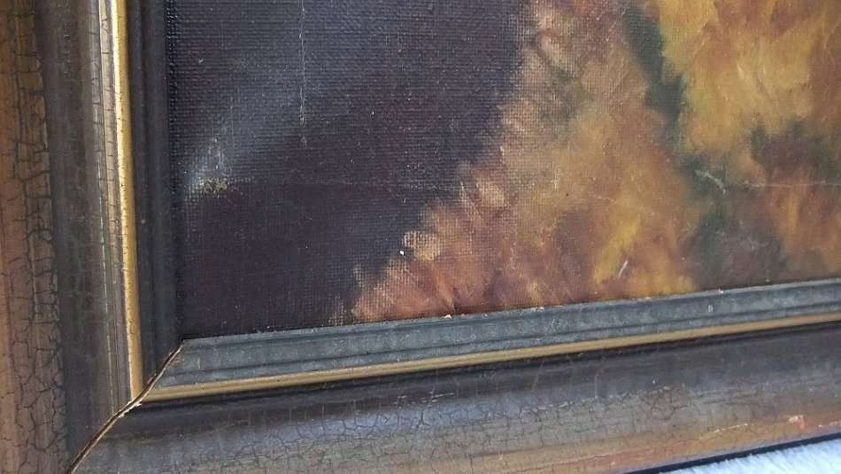 WOW !! A MAGNIFICENT ANTIQUE ORIGINAL OIL ON CANVAS SIGNED BY THE ARTIST D.DINGLE DATED 76...1876 !!