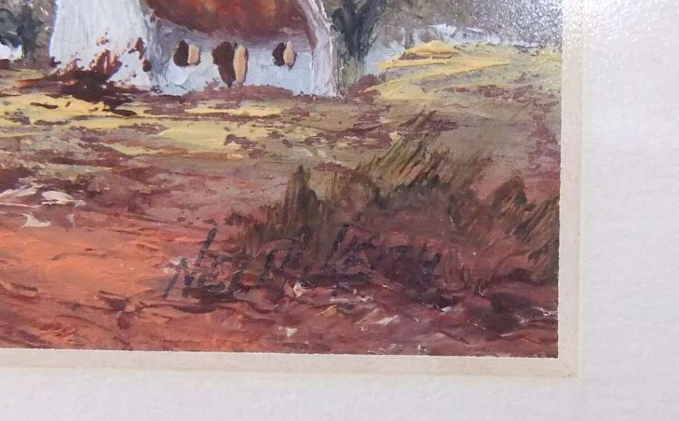 AN ORIGINAL MINIATURE OIL ON BOARD LANDSCAPE BY SA ARTIST NEL MCKEITH !! ONE OF A PAIR ON OFFER !!