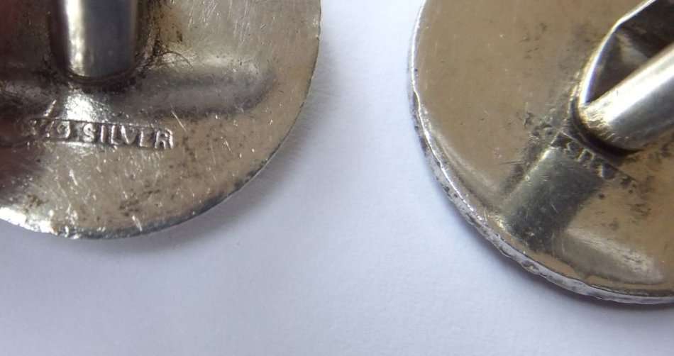 A STUNNING PAIR OF POLO THEMED SOLID STERLING SILVER CUFFLINKS WITH GOLDEN DETAIL !! FREE COMBINING