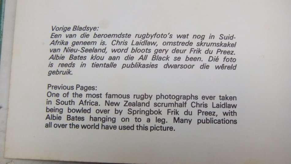 FOCUS ON RUGBY BY WESSEL OOSTHUIZEN - FIRST EDITION 1980 - A VERY NOSTALGIC PIECE FOR THE SA MAN !!